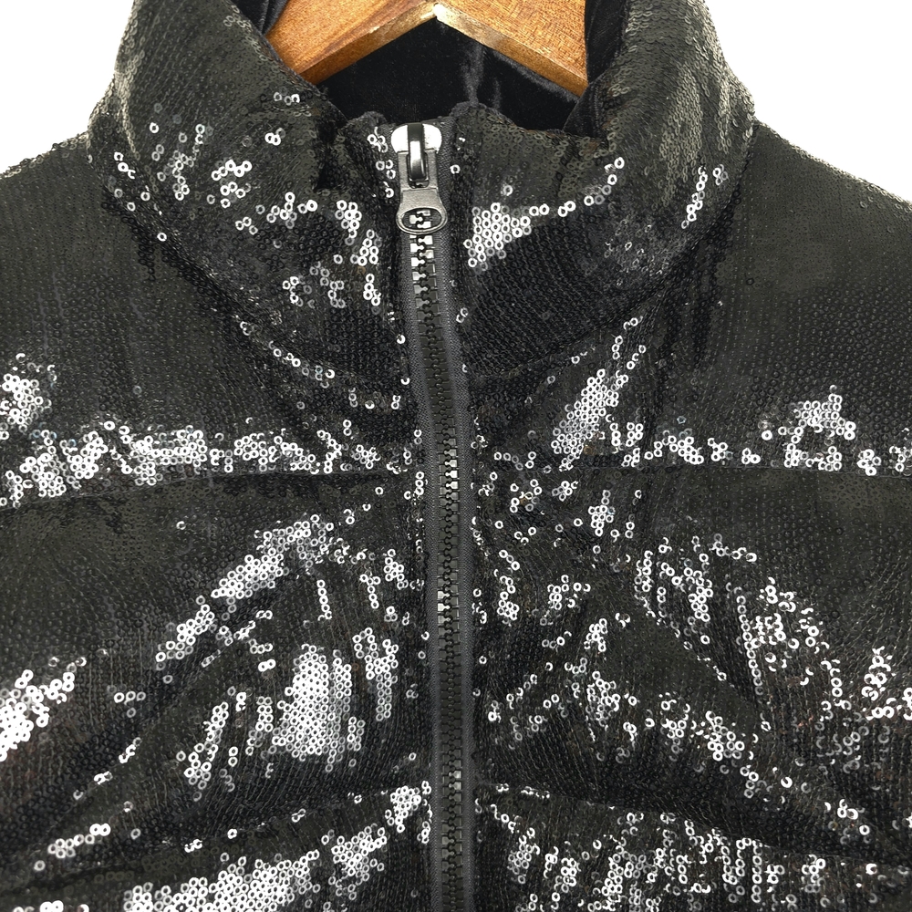Ciao Milano 1969 CM Black Sequin Puffer Jacket – Size L - Picture 13 of 17